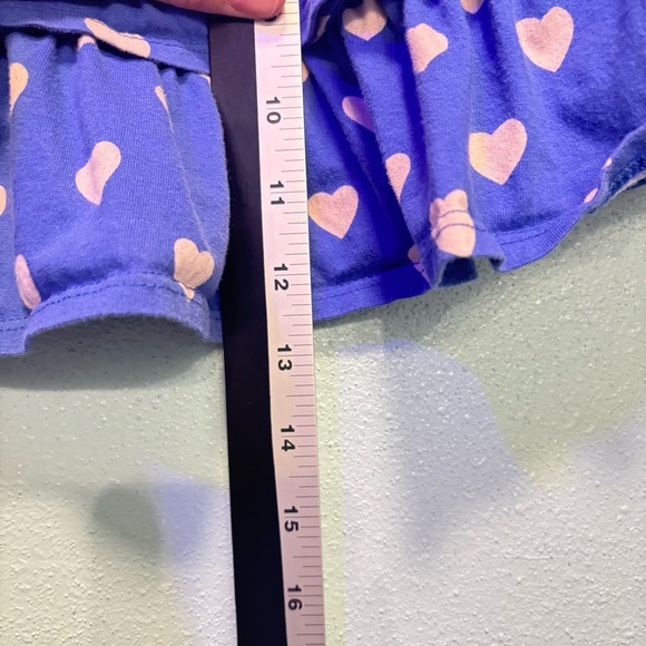 Mini Boden Girls’ Blue and Pink Heart Polka Dot Ruffle Mini Skirt with Shorts​ - Picture 8 of 8